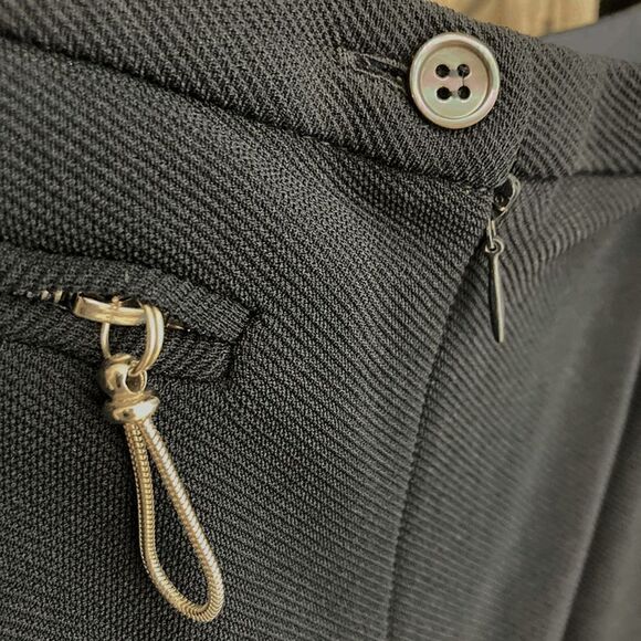 Gianfranco Ferre XS Navy Pencil Skirt Pocket 1980s Vintage Office Workwear Boss - Picture 6 of 8